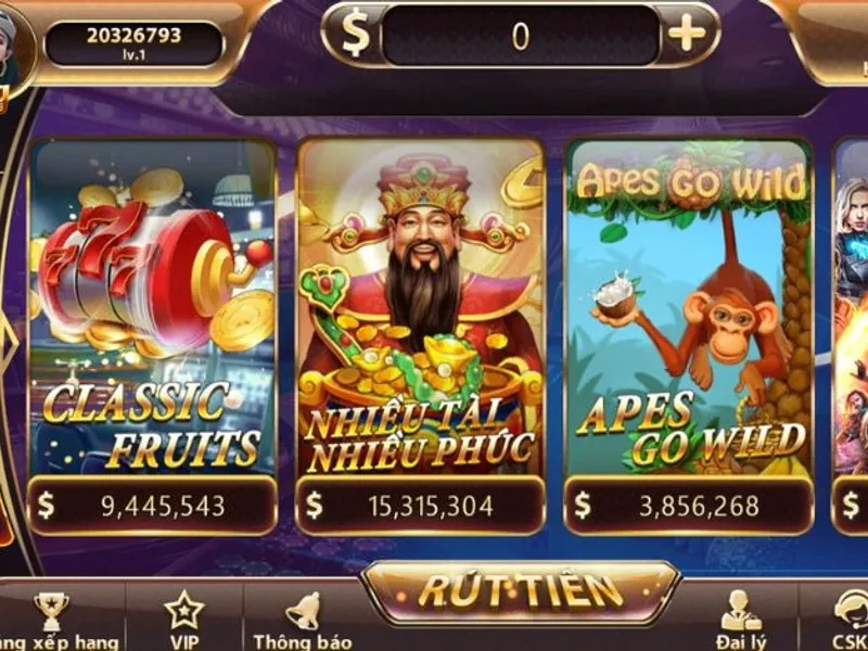 Hình ảnh minh họa trò chơi Slot (Quay hũ) với các biểu tượng và dòng thanh toán